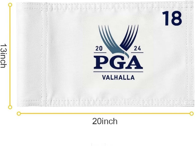 2BUT 2024 PGA Valhalla Golf Pin Flag Practic Putting Green Golf Flag For Backyard Garden Double-Sewn 600D Nylon Miniature Pin Flag Regulation Tube Flag(white 20"x13") - Image 2